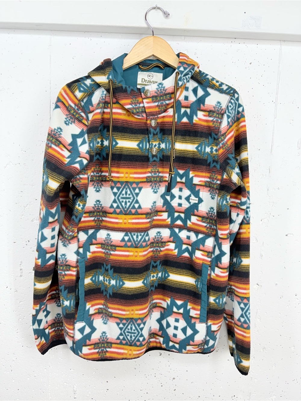 Dravus Men's Large Aztec Southwestern Navajo Snap T Fleece Hoodie